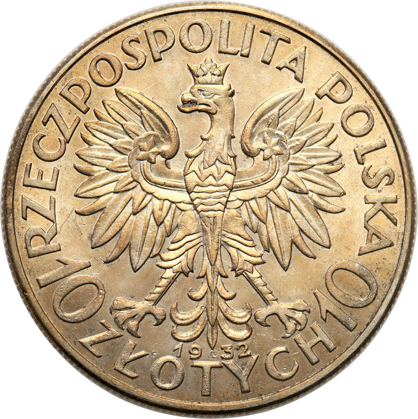 II RP. 10 złotych 1932 głowa kobiety (bez znaku)